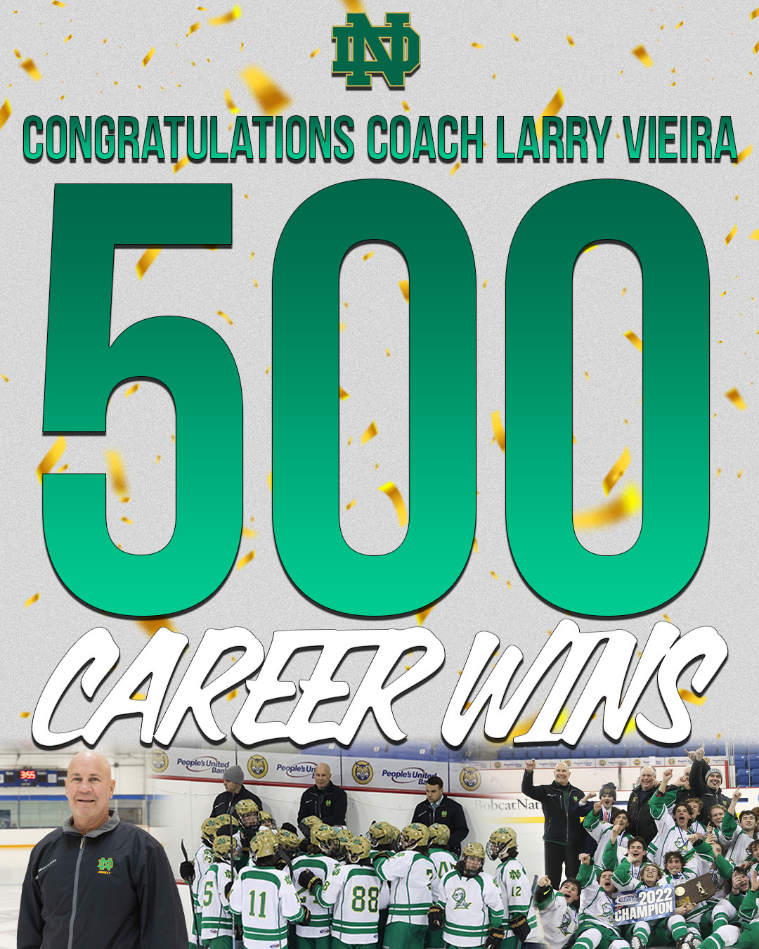Congratulations Coach Larry Vieira on 500 Career Wins!