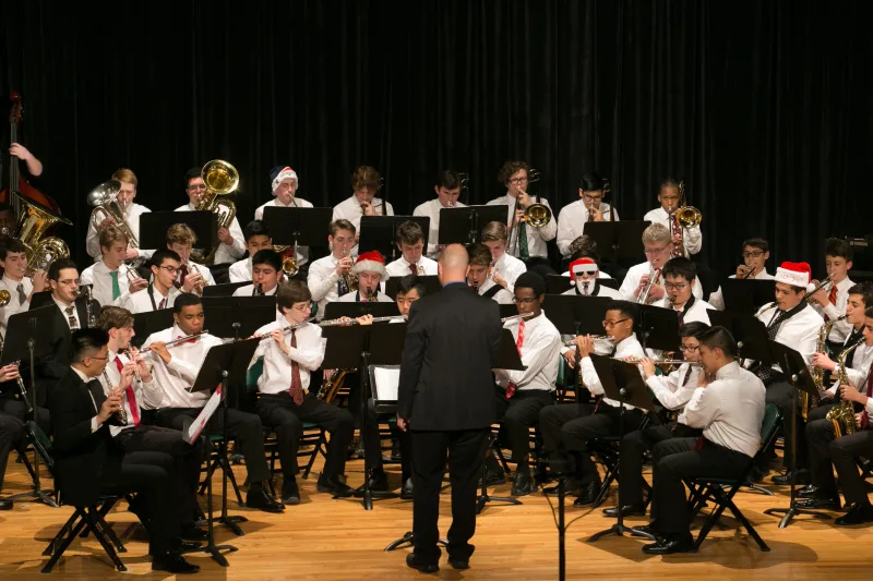 Concert Band Students can participate in many different ensembles here at Notre Dame including Jazz Band, Concert Band, and Marching Band.