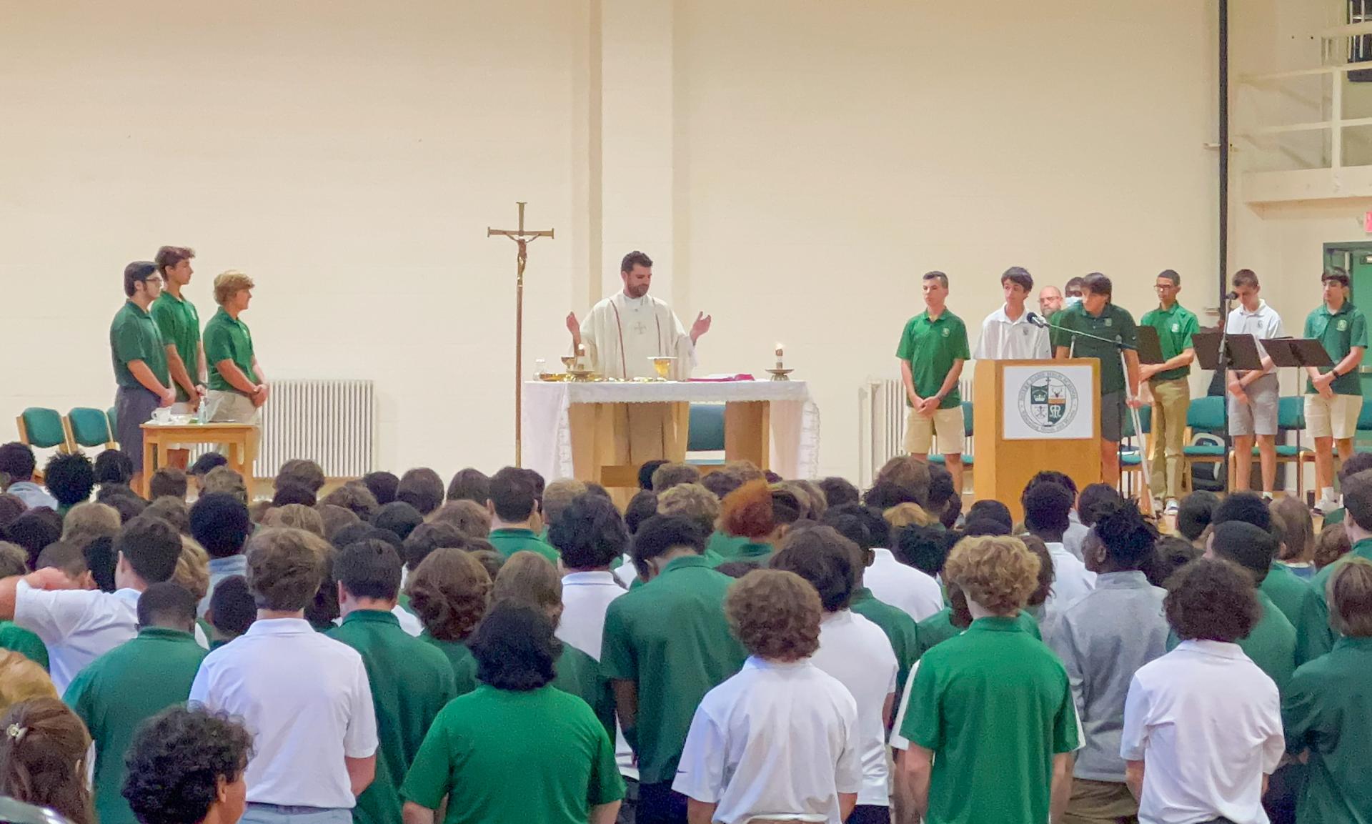Opening School Liturgy  The Opening School Liturgy was held for all students, faculty, and staff. The celebrant was Father Anthony Federico '02. 