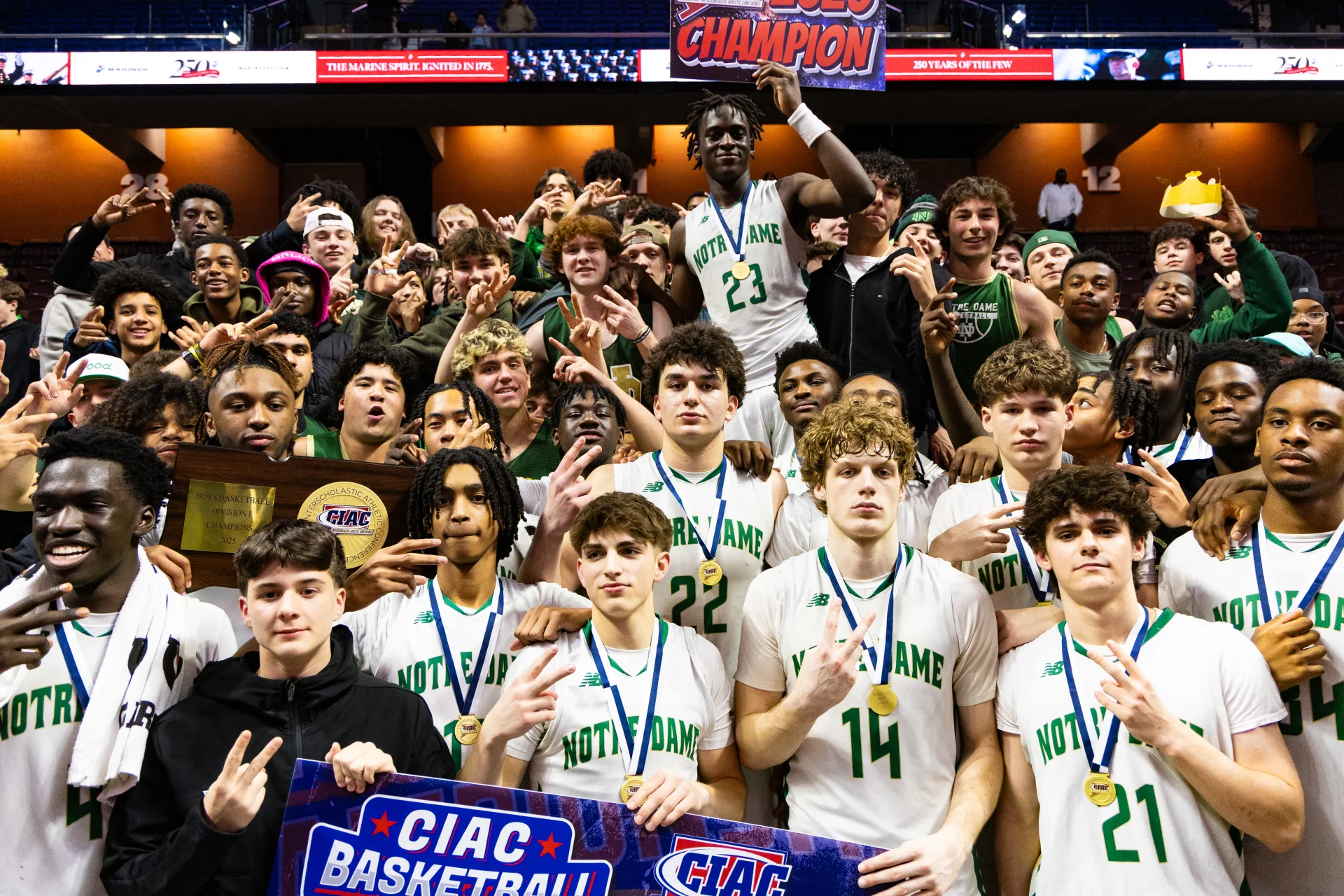 Our Outstanding Teams  The Notre Dame Athletic Programs form disciplined, self-confident, team players. We have 14 varsity sports teams and 39 State Championship titles!  Learn more 