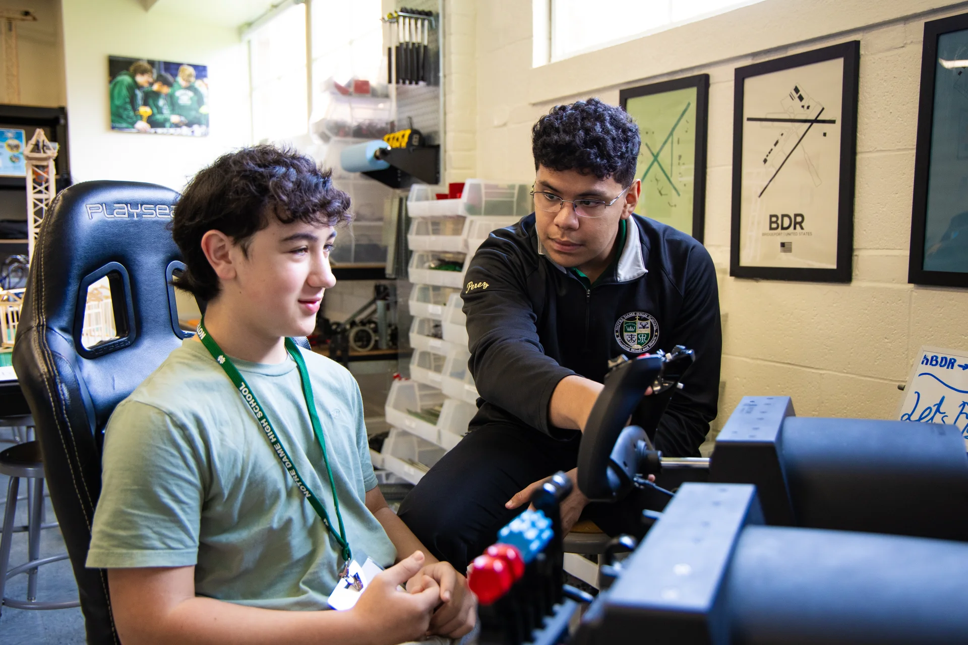 ND robotics students working on robot