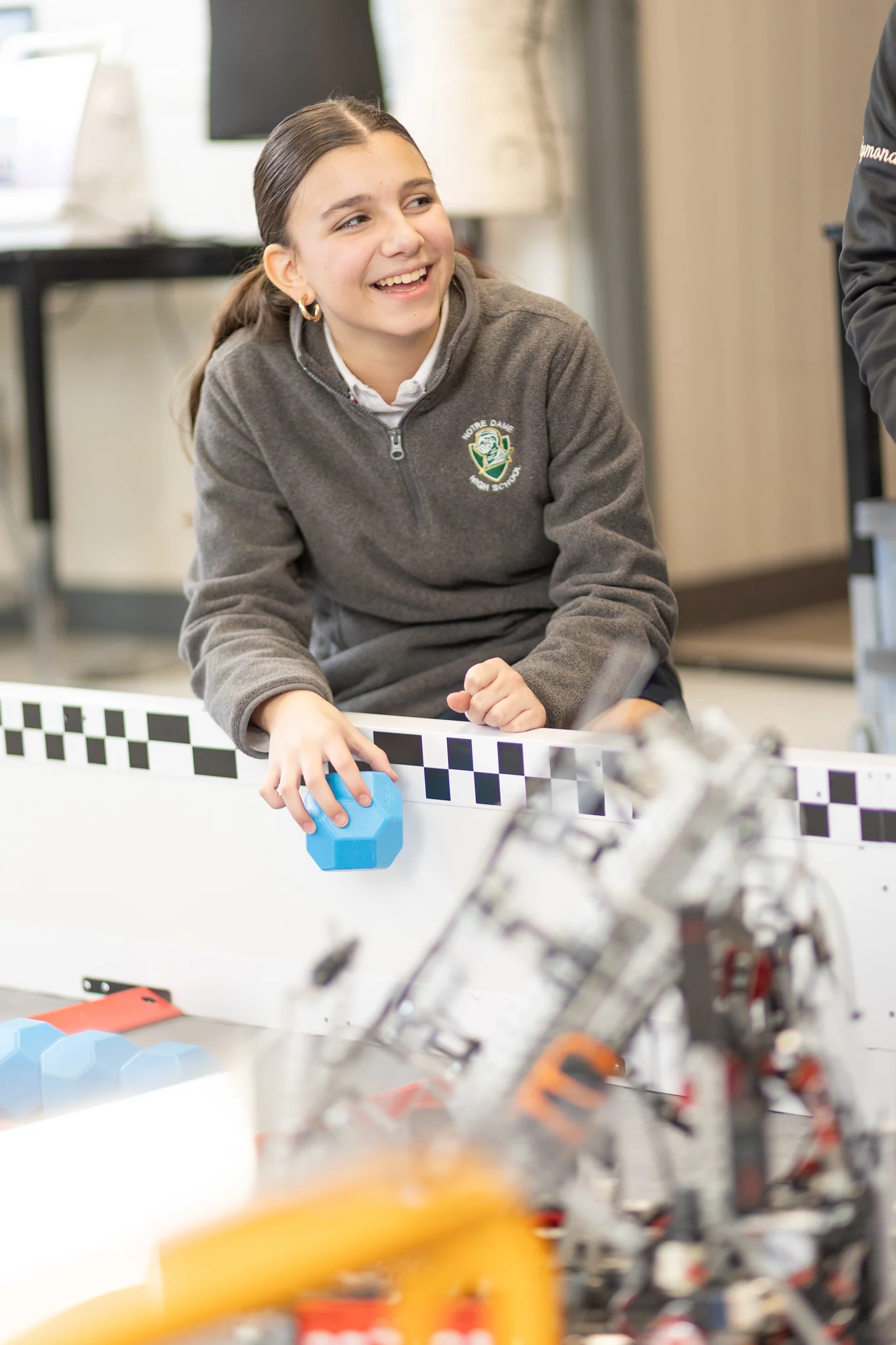 ND robotics students working on robot